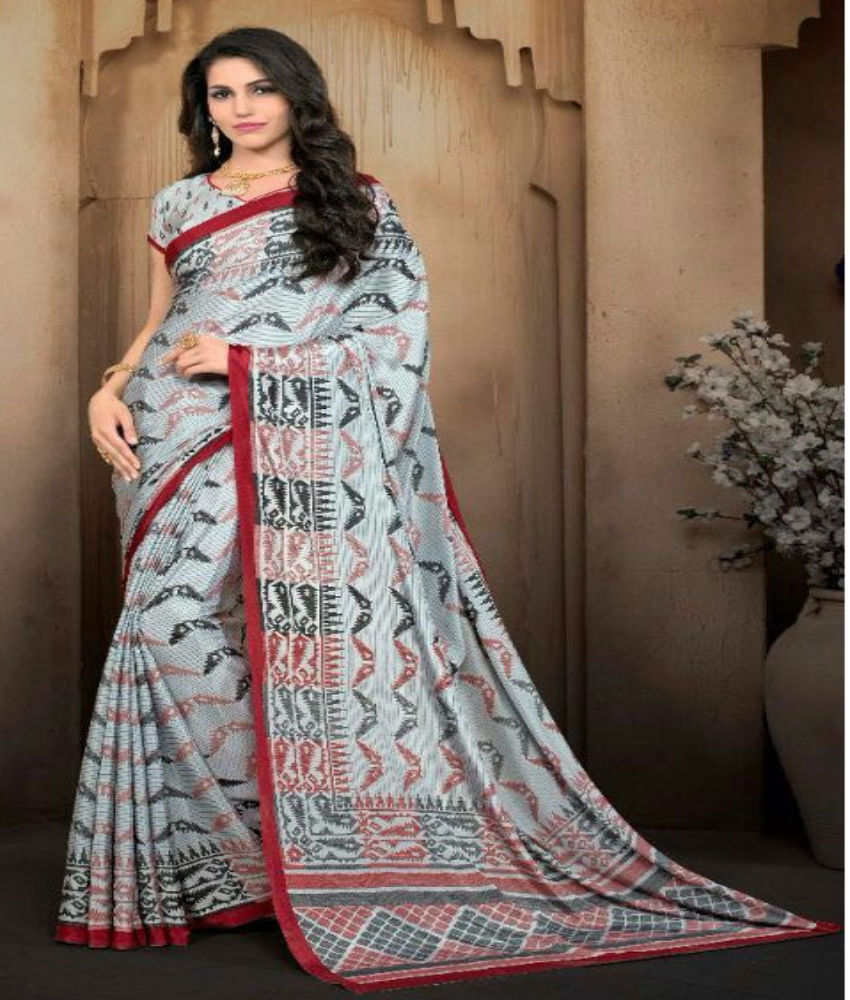 Silkoza Silk Premium Crape Printed saree 