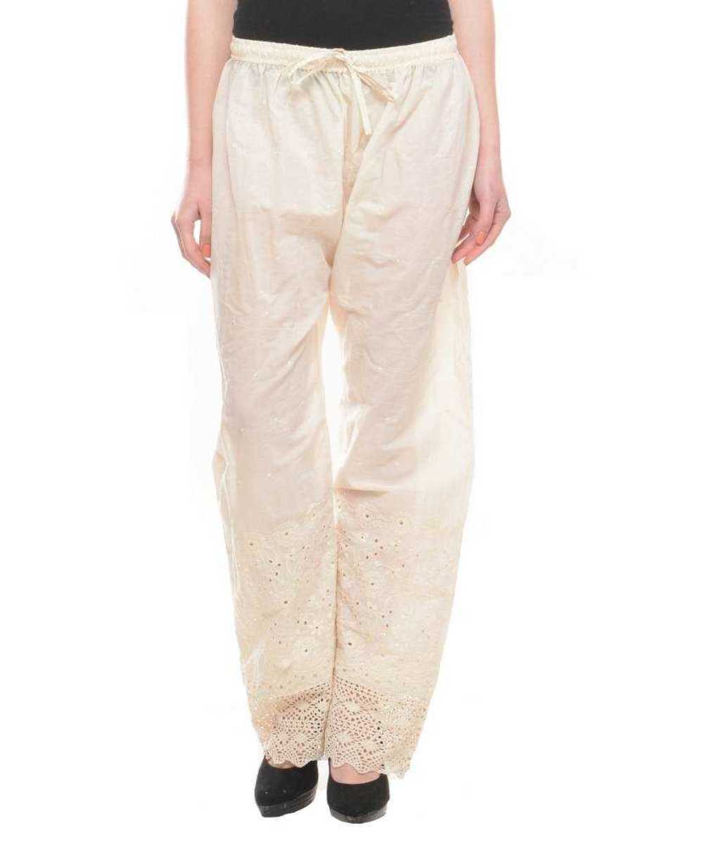 Chikan Palazzo Colour White