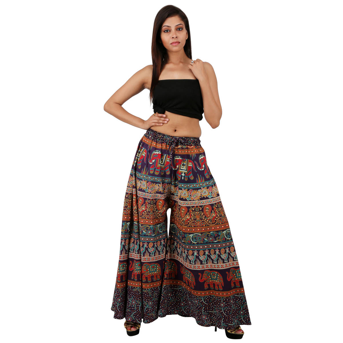 Cotton Printed Divider Skirt Like Palazzo