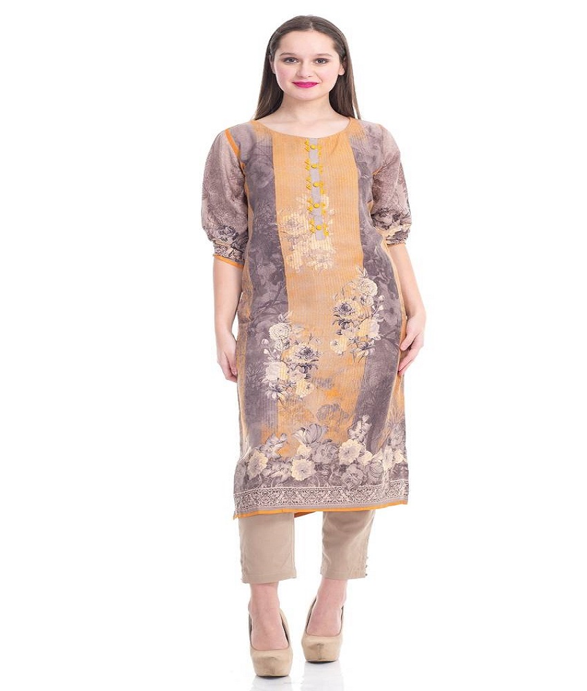 Shree Mustard & Gray Kurti