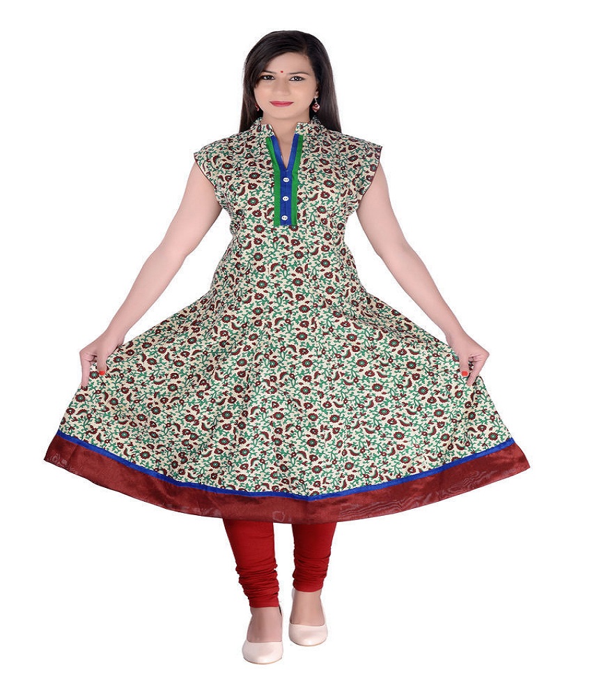 Cotton Anarkali Printed Kurti